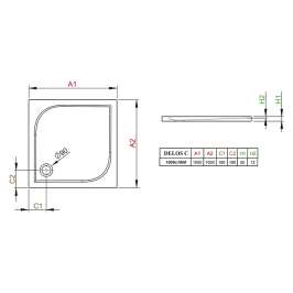 Душевой поддон Radaway Delos C1000